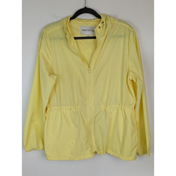 J Crew Mercantile Jacket Hooded Raincoat Preppy Outdoor Zip Up Yellow Size M - Picture 2 of 15